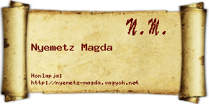 Nyemetz Magda névjegykártya